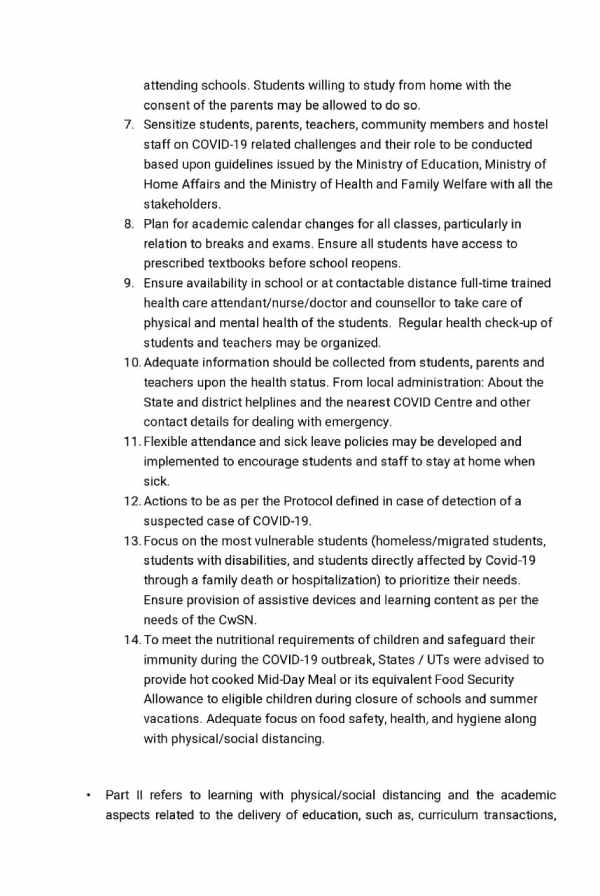 Unlock 5 0 Guidelines Schools Reopening SOP PDF In Hindi For October 2020