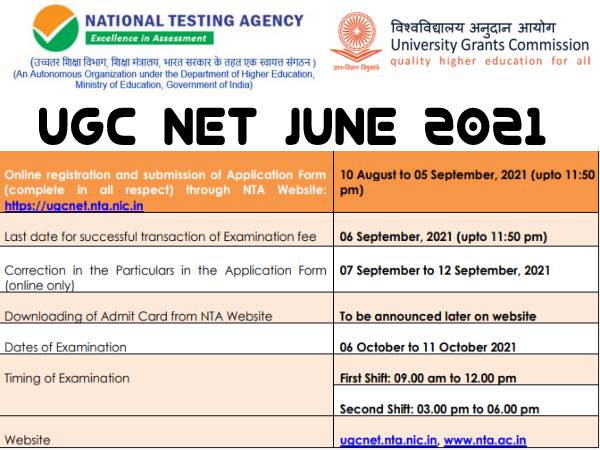 UGC NET June 2021: यूजीसी नेट परीक्षा तिथि जारी, रजिस्ट्रेशन प्रक्रिया शुरू- देखें पूरा शेड्यूल UGC NET June 2021: यूजीसी नेट परीक्षा तिथि जारी, रजिस्ट्रेशन प्रक्रिया शुरू- देखें पूरा शेड्यूल
