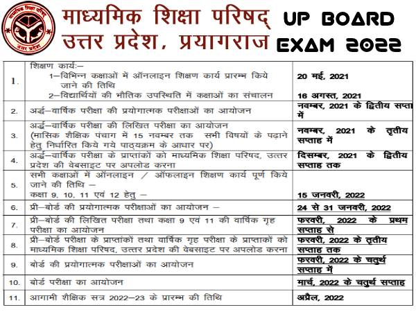 UPMSP Calendar 2022 PDF Download: यूपी बोर्ड परीक्षा 2022 कैलेंडर जारी, जानिए परीक्षा तिथियां UPMSP Calendar 2022 PDF Download: यूपी बोर्ड परीक्षा 2022 कैलेंडर जारी, जानिए परीक्षा तिथियां