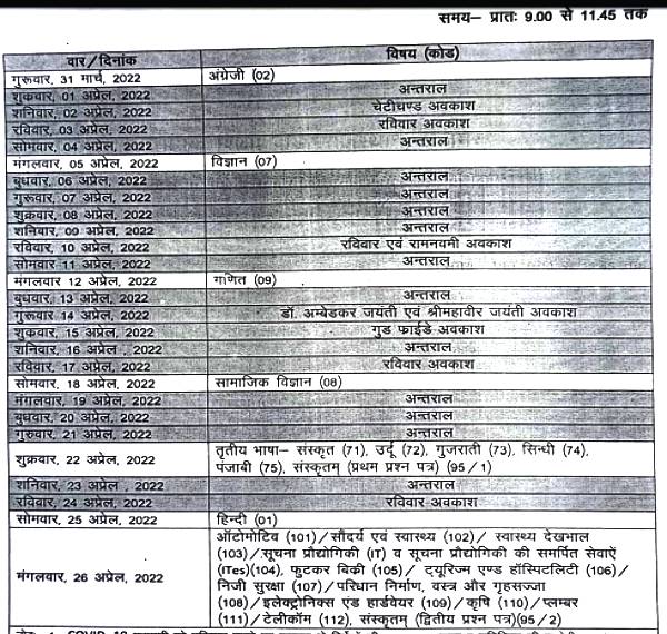 RBSE Time Table 2022 PDF Download राजस्थान बोर्ड 10वीं 12वीं डेट शीट 2022 पीडीएफ डाउनलोड करें RBSE Time Table 2022 PDF Download राजस्थान बोर्ड 10वीं 12वीं डेट शीट 2022 पीडीएफ डाउनलोड करें